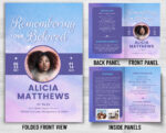 Purple and Blue Funeral Memorial Program