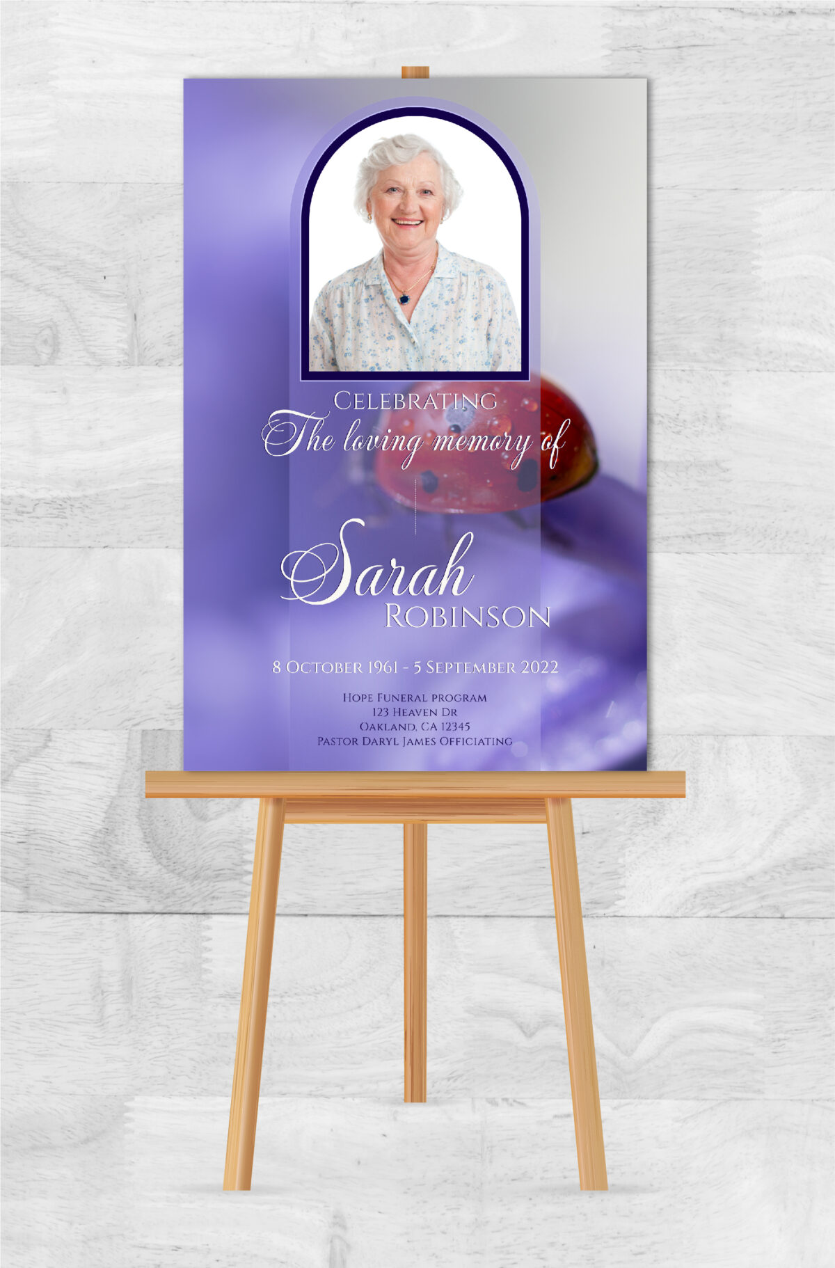 Purple Lady Bug Memorial Poster