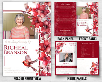 Cardinal and Floral Memorial Program