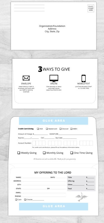 Remittance Tithe Offering Giving Envelope