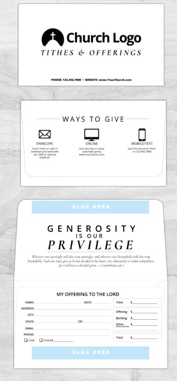 Remittance Tithe Offering Giving Envelope