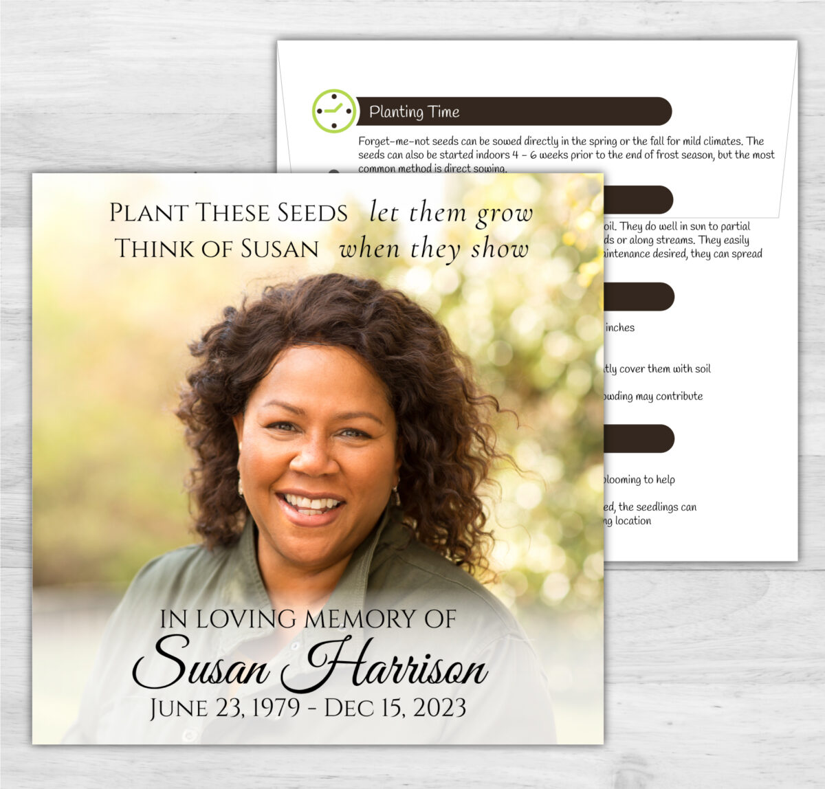 Memorial Seed Packets