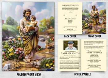 Folded Saint Prayer Mass Catholic Card