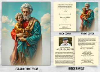 Folded Saint Prayer Mass Catholic Card