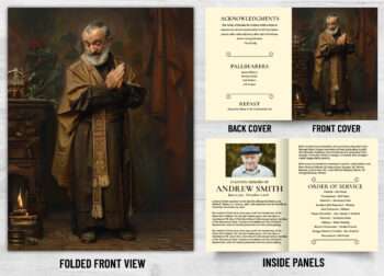 Folded Saint Prayer Mass Catholic Card