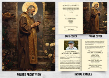 Folded Saint Prayer Mass Catholic Card