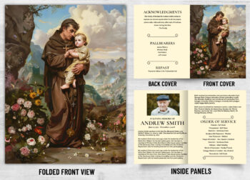 Folded Saint Prayer Mass Catholic Card