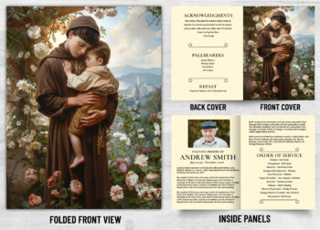 Folded Saint Prayer Mass Catholic Card