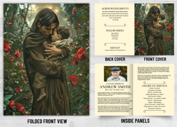 Folded Saint Prayer Mass Catholic Card