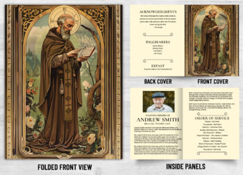 Folded Saint Prayer Mass Catholic Card