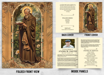 Folded Saint Prayer Mass Catholic Card