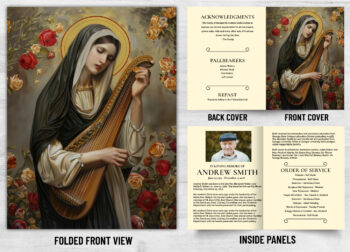 Folded Saint Prayer Mass Catholic Card