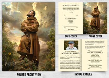 Folded Saint Prayer Mass Catholic Card