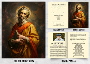 Folded Saint Prayer Mass Catholic Card