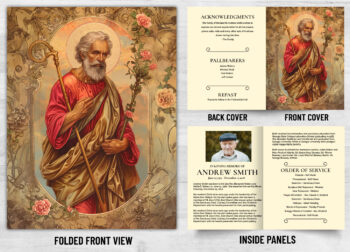 Folded Saint Prayer Mass Catholic Card