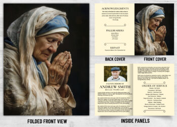 Folded Saint Prayer Mass Catholic Card