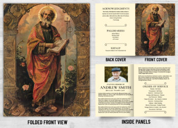 Folded Saint Prayer Mass Catholic Card