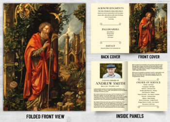 Folded Saint Prayer Mass Catholic Card