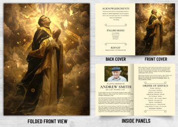 Folded Saint Prayer Mass Catholic Card