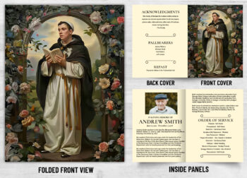 Folded Saint Prayer Mass Catholic Card