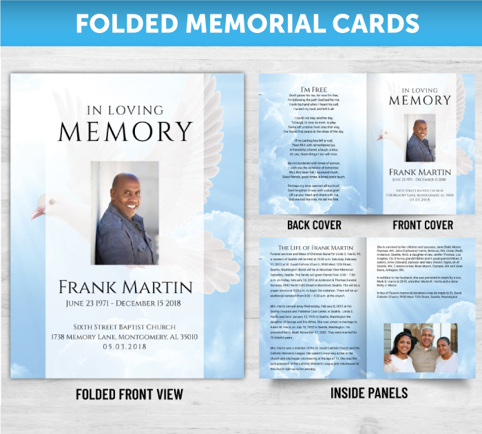 Folded Memorial Cards