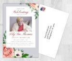 Flower Theme Death Announcement Cards To Remember A Loved One