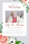 Flower Theme Death Announcement Cards To Remember A Loved One