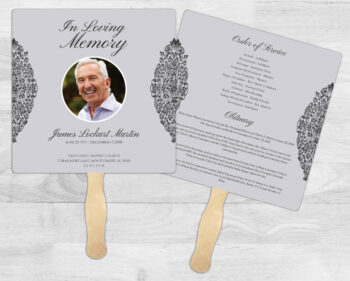 Gray Funeral Memorial Fan Printing