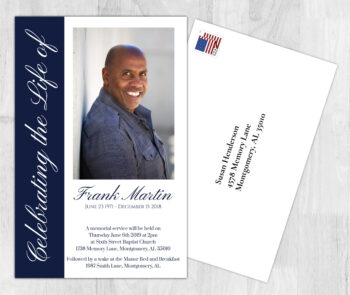 Blue bar Theme Death Announcement Cards To Remember A Loved One