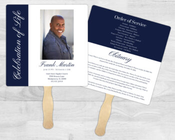 Blue Bar Funeral Memorial Fan Printing