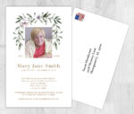 Wreath Theme Death Announcement Cards To Remember A Loved One