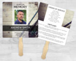Fishing Theme Funeral Memorial Fan Printing