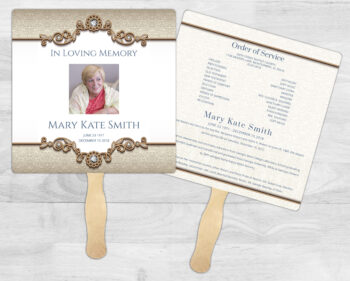 Crown Jewel Theme Funeral Memorial Fan Printing