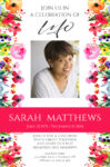 Flowers Theme Death Announcement Cards To Remember A Loved One