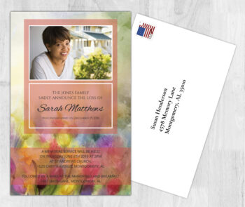 Watercolor Flowers Theme Death Memory & Remembrance Cards To Remember A Loved One