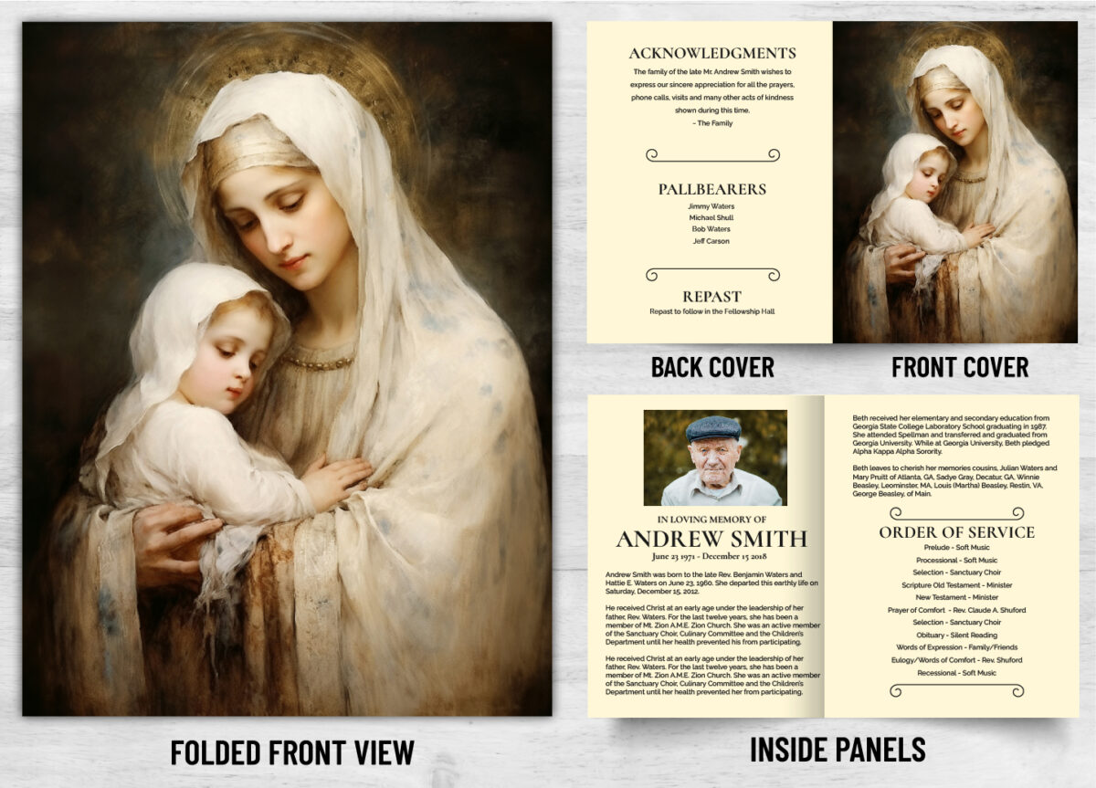 Folded Saint Prayer Mass Catholic Card