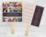 Collage Theme Funeral Memorial Fan Printing