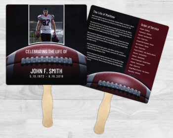 Football Theme Funeral Memorial Fan Printing