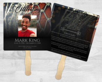 Basketball Theme Funeral Memorial Fan Printing