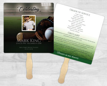 Baseball Theme Funeral Memorial Fan Printing