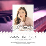 Piano Theme Funeral Memorial Fan Printing