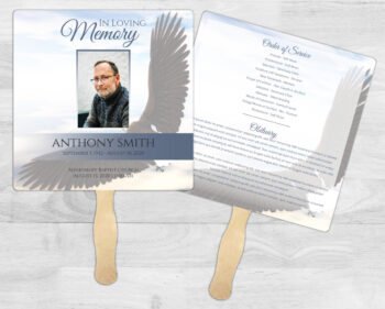 Eagles Wings Theme Memorial Funeral Fan Printing