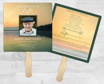 Lake Theme Memorial Funeral Fan Printing