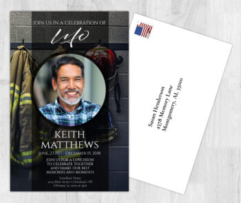 Fire Fighter Theme Death Memory & Remembrance Cards To Remember A Loved One