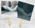 Gold Clouds Moon Theme Memorial Funeral Fan Printing