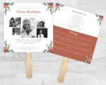 Flower Collage Theme Memorial Funeral Fan Printing