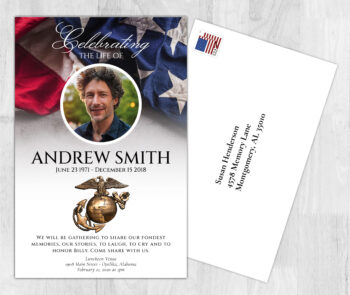 Marines Military Theme Death Memory & Remembrance Cards To Remember A Loved One
