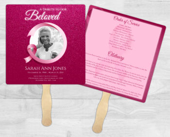 Cancer Awareness Theme Memorial Funeral Fan Printing