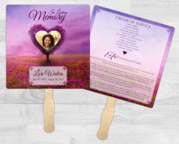 Heart Tree Theme Memorial Funeral Fan Printing