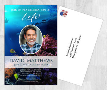 Underwater Ocean Theme Death Memory & Remembrance Cards To Remember A Loved One